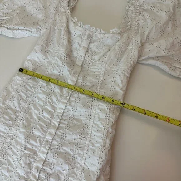 GAP White Eyelet Puffy Sleeve Mini Dress - Picture 5 of 8